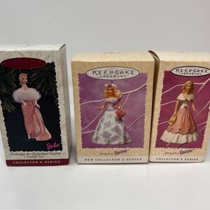 3 Vtg Hallmark Collector Barbie Series 1995 1996 1997 2 Springtime 1 Enchanted